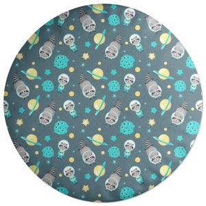 Raccoon In Space Round Cushion