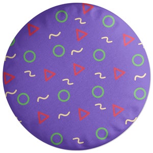 Decorsome Circles, Triangles And Squiggles Round Cushion