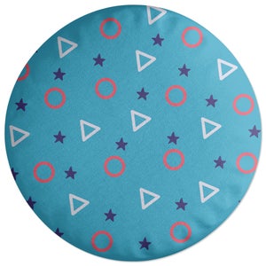 Decorsome Circles, Triangles And Stars Round Cushion