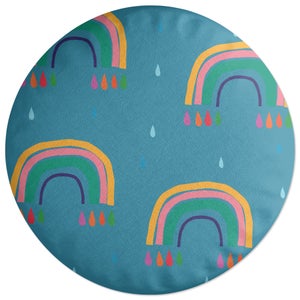 Decorsome Rainbows & Rain Round Cushion