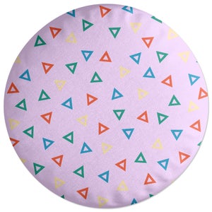 Decorsome Rainbow Triangles Round Cushion