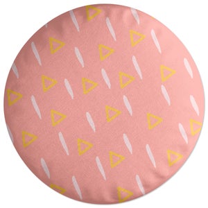 Decorsome Lines And Triangles Round Cushion