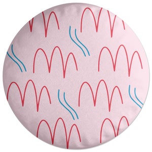 Decorsome Squiggly Lines Round Cushion