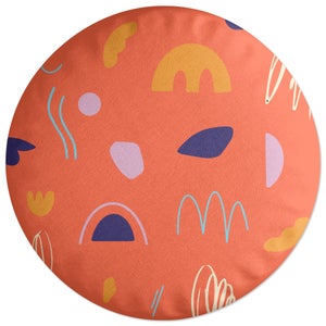 Decorsome Shapes And Sqiuggles Round Cushion