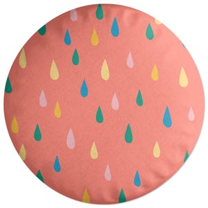 Decorsome Rainbow Rain Drops Round Cushion