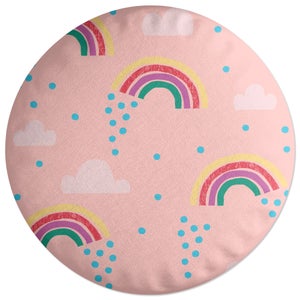 Decorsome Rainbows And Clouds Round Cushion