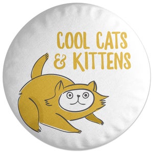 Decorsome Cool Cats And Kittens Round Cushion