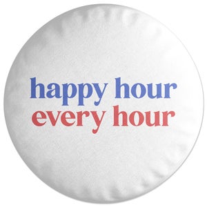 Decorsome Happy Hour Every Hour Round Cushion
