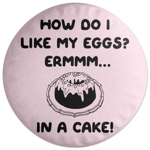 Decorsome How Do I Like My Eggs? Round Cushion
