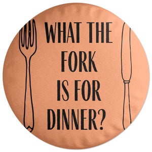Decorsome What The Fork Is For Dinner? Round Cushion