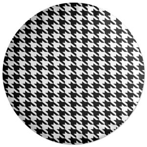 Decorsome Monochrome Dogtooth Round Cushion