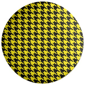 Decorsome Yellow Dogtooth Round Cushion