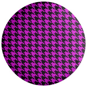 Decorsome Pink Dogtooth Round Cushion