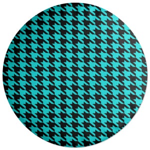 Decorsome Turquoise Dogtooth Round Cushion