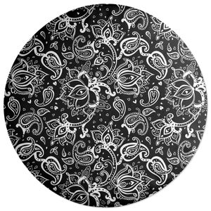 Decorsome Monochrome Floral Paisley Round Cushion