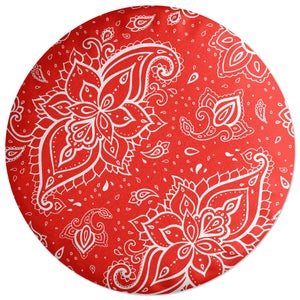 Decorsome Red Paisley Round Cushion