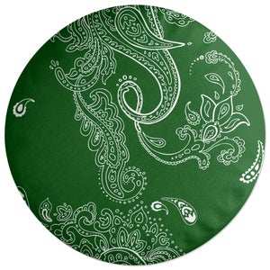 Decorsome Dark Green Paisley Round Cushion