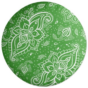 Decorsome Bright Green Paisley Round Cushion