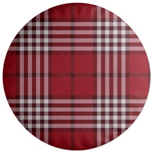 Decorsome Black, White & Red Multi Tartan Round Cushion