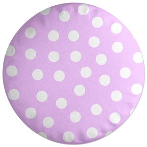 Decorsome Light Pink Polka Dots Round Cushion