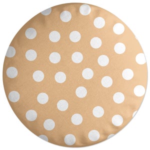 Decorsome Beige Polka Dots Round Cushion