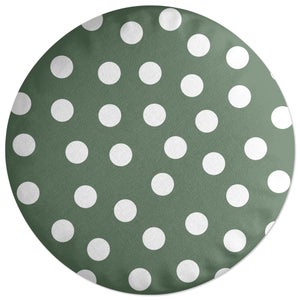 Decorsome Khaki Polka Dots Round Cushion