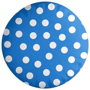 Decorsome Blue Polka Dots Round Cushion