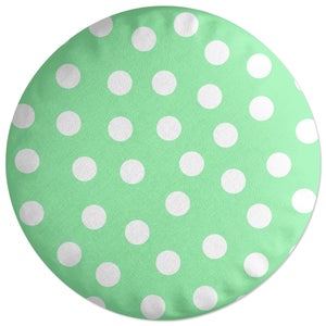 Decorsome Mint Polka Dots Round Cushion