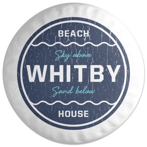 Decorsome Whitby Beach Badge Round Cushion
