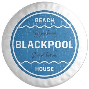 Decorsome Blackpool Beach Badge Round Cushion