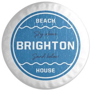 Decorsome Brighton Beach Badge Round Cushion