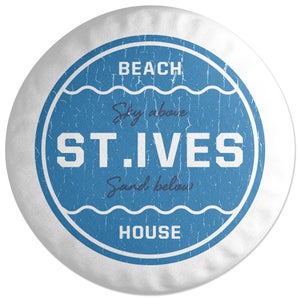 Decorsome St.Ive's Beach Badge Round Cushion
