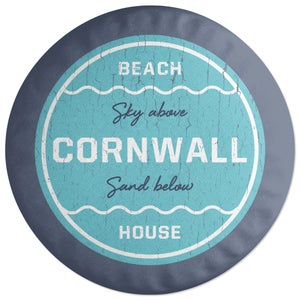 Decorsome Cornwall Beach Badge Round Cushion
