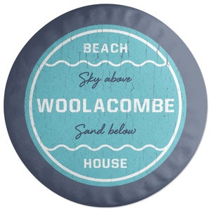 Decorsome Woolacombe Beach Badge Round Cushion