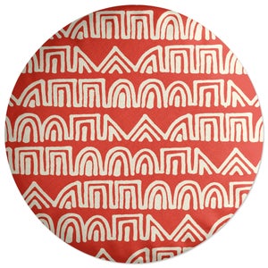 Abstract Tribal Circles And Squares Pattern Round Cushion