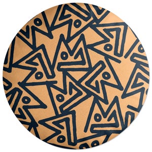 Decorsome Abstract Tribal Triangular Pattern Round Cushion