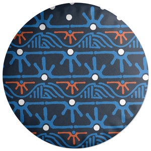 Decorsome Abstract Tribal Landscape Pattern Round Cushion