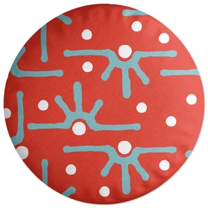 Decorsome Abstract Tribal Red Pattern Round Cushion