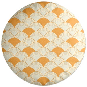 Decorsome Chinese Fan Pattern Round Cushion