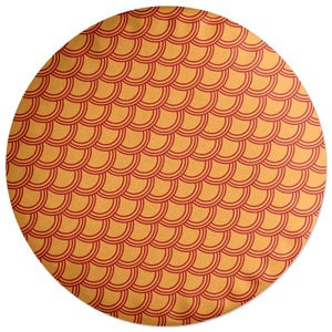 Decorsome Chinese Pattern Yellow & Red Round Cushion