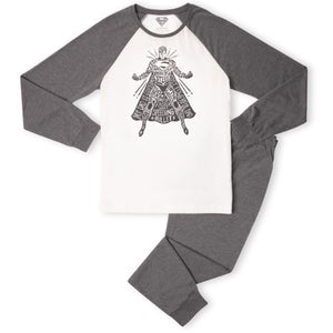 Set de pijama para hombre DC Superman Man Of Steel - Blanco/ Gris