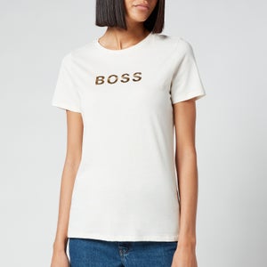 BOSS Women's C_Elogo Gold T-Shirt - Open White