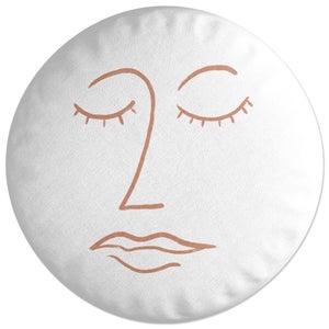 Abstract Face Round Cushion