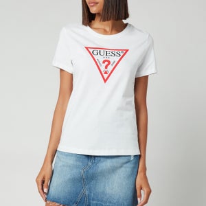 Guess Women's Short Sleeve Crewneck Original T-Shirt - Pure White