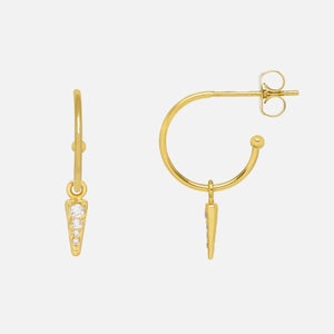 Estella Bartlett Women's Elongated CZ Spike Drop Hoop Earrings - Yellow Gold