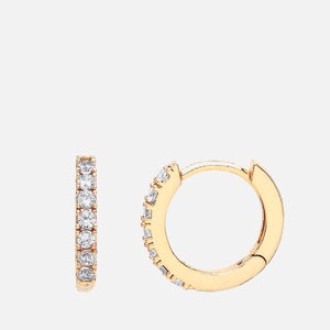 Estella Bartlett Women's Pave Set Hoop Earrings with White CZ- Gold Plated/NP