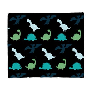 Dino Silhouette Pattern Fleece Blanket