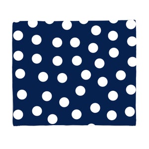 Navy Polka Dots Fleece Blanket