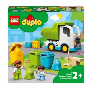 LEGO 10945 DUPLO Town Camión de Residuos y Reciclaje, Carro de Basura, Juguete Educativo +2 años, Juegos para Bebés