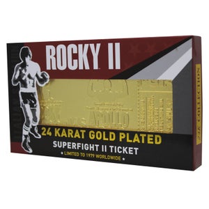 Rocky - Ticket de combat plaqué or 24K Rocky V Apollo Creed Re-Match